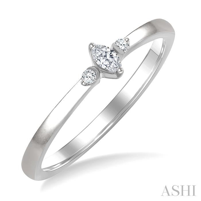 ASHI Marquise Shape 3 Stone Petite Diamond Ring 388P9PPTGWG-MQ