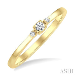 ASHI Round Shape 3 Stone Petite Diamond Ring 388P9PPTGYG-RD