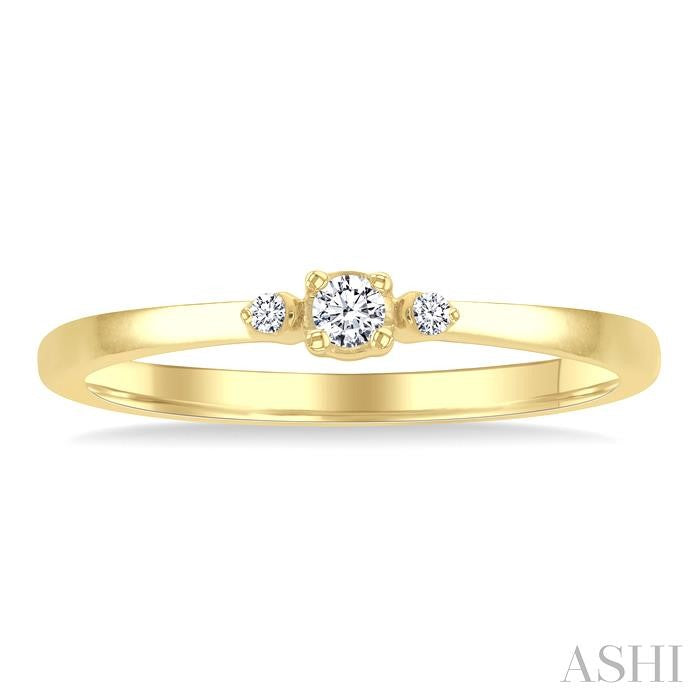ASHI Round Shape 3 Stone Petite Diamond Ring 388P9PPTGYG-RD