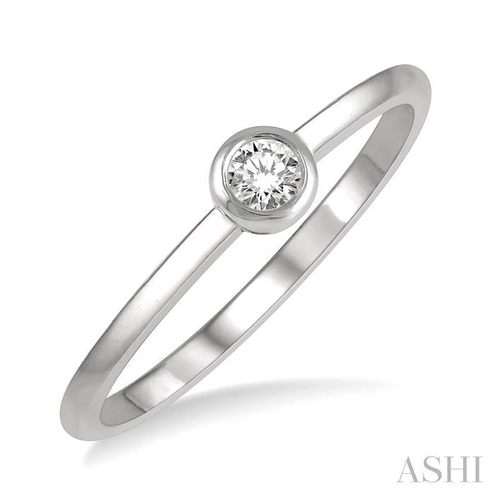 ASHI Stackable Bezel Set Petite Diamond Fashion Promise Ring 389E8PPTGWG