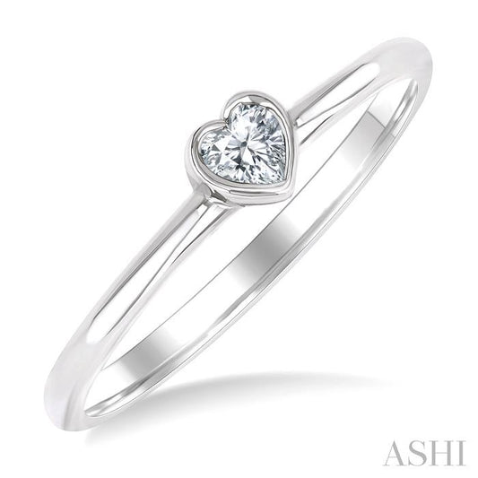 ASHI Heart Shape Bezel Set Petite Diamond Fashion Ring 389K8PPTGWG-HT