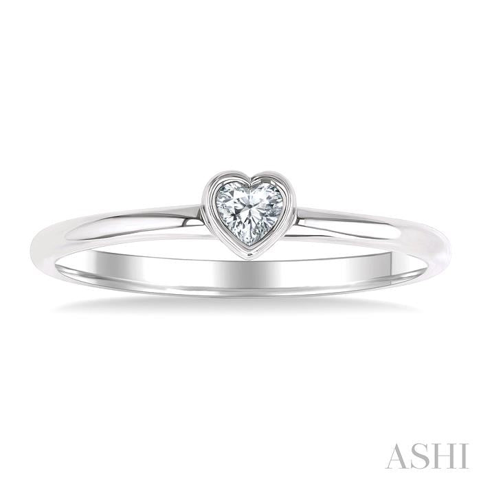 ASHI Heart Shape Bezel Set Petite Diamond Fashion Ring 389K8PPTGWG-HT