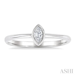 ASHI Marquise Shape Bezel Set Petite Diamond Fashion Ring 389K8PPTGWG-MQ