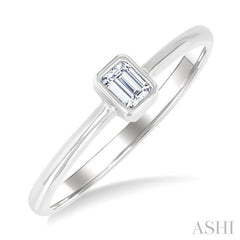 ASHI Emerald Shape Bezel Set Petite Diamond Fashion Ring 389K8PPTGWG-OC