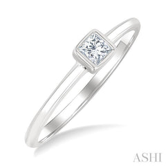 ASHI Princess Shape Bezel Set Petite Diamond Fashion Ring 389K8PPTGWG-PRN