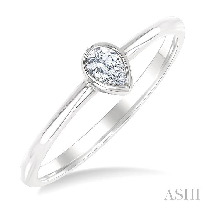 ASHI Pear Shape Bezel Set Petite Diamond Fashion Ring 389K8PPTGWG-PR