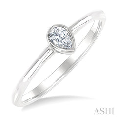 ASHI Pear Shape Bezel Set Petite Diamond Fashion Ring 389K8PPTGWG-PR