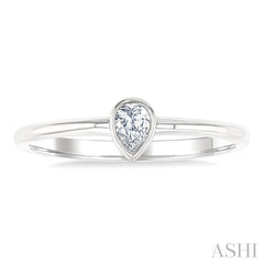 ASHI Pear Shape Bezel Set Petite Diamond Fashion Ring 389K8PPTGWG-PR