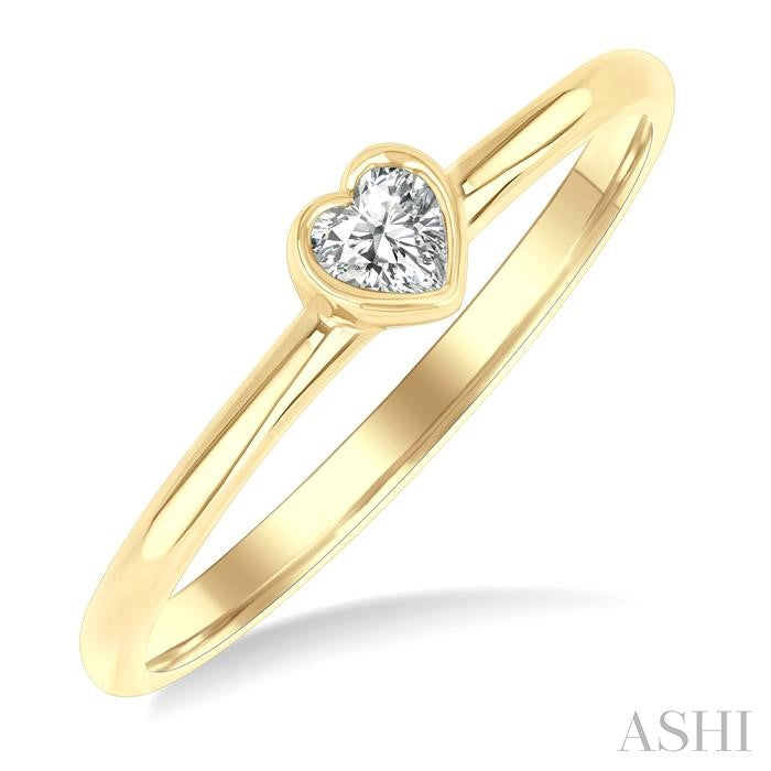ASHI Heart Shape Bezel Set Petite Diamond Fashion Ring 389K8PPTGYG-HT