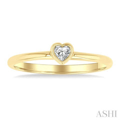 ASHI Heart Shape Bezel Set Petite Diamond Fashion Ring 389K8PPTGYG-HT
