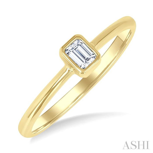 ASHI Emerald Shape Bezel Set Petite Diamond Fashion Ring 389K8PPTGYG-OC