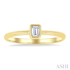 ASHI Emerald Shape Bezel Set Petite Diamond Fashion Ring 389K8PPTGYG-OC