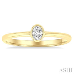 ASHI Oval Shape Bezel Set Petite Diamond Fashion Ring 389K8PPTGYG-OV