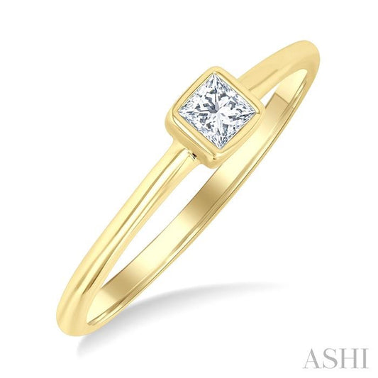 ASHI Princess Shape Bezel Set Petite Diamond Fashion Ring 389K8PPTGYG-PRN