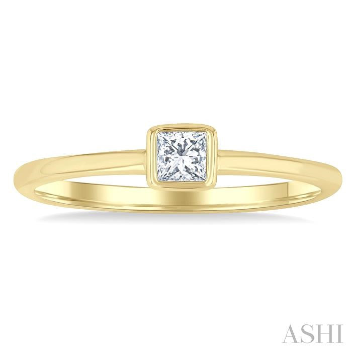 ASHI Princess Shape Bezel Set Petite Diamond Fashion Ring 389K8PPTGYG-PRN