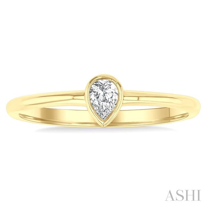 ASHI Pear Shape Bezel Set Petite Diamond Fashion Ring 389K8PPTGYG-PR