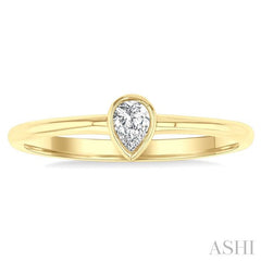 ASHI Pear Shape Bezel Set Petite Diamond Fashion Ring 389K8PPTGYG-PR