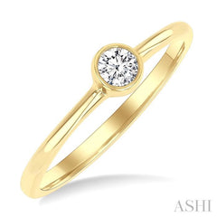 ASHI Round Shape Bezel Set Petite Diamond Fashion Ring 389K8PPTGYG-RD