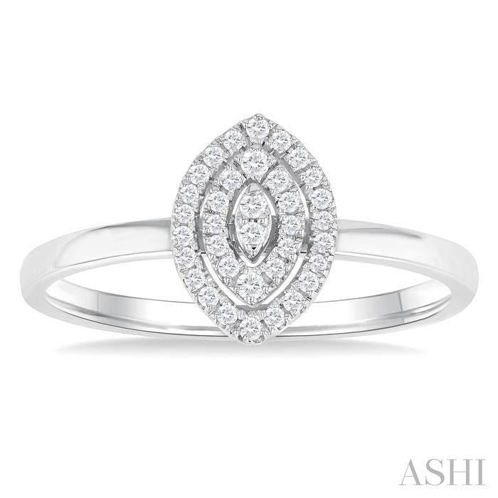 ASHI Marquise Shape Petite Halo Diamond Fashion Ring 389L8PPTSWG-MQ