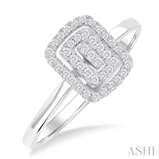 ASHI Emerald Shape Petite Halo Diamond Fashion Ring 389L8PPTSWG-OC