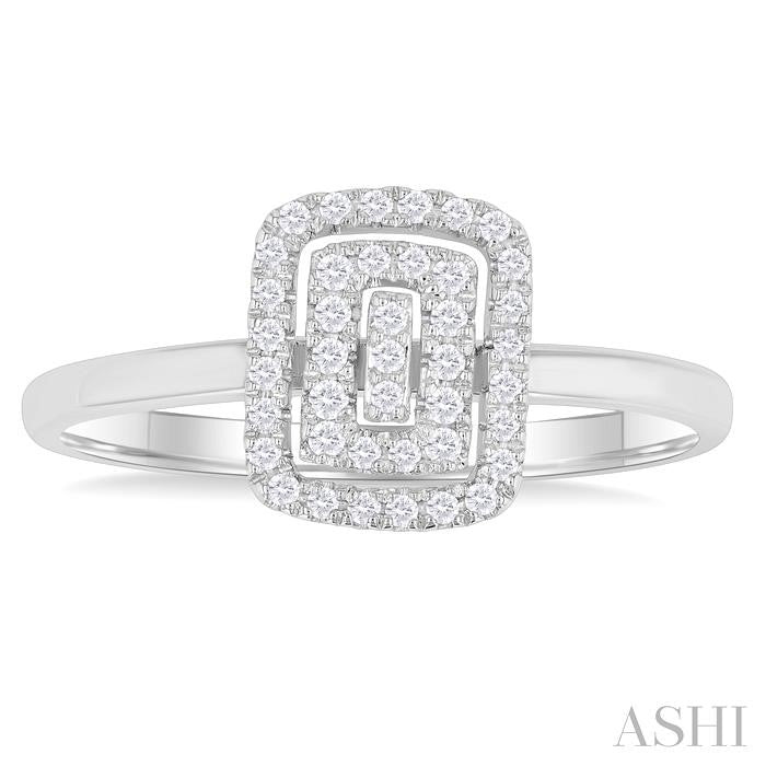 ASHI Emerald Shape Petite Halo Diamond Fashion Ring 389L8PPTSWG-OC