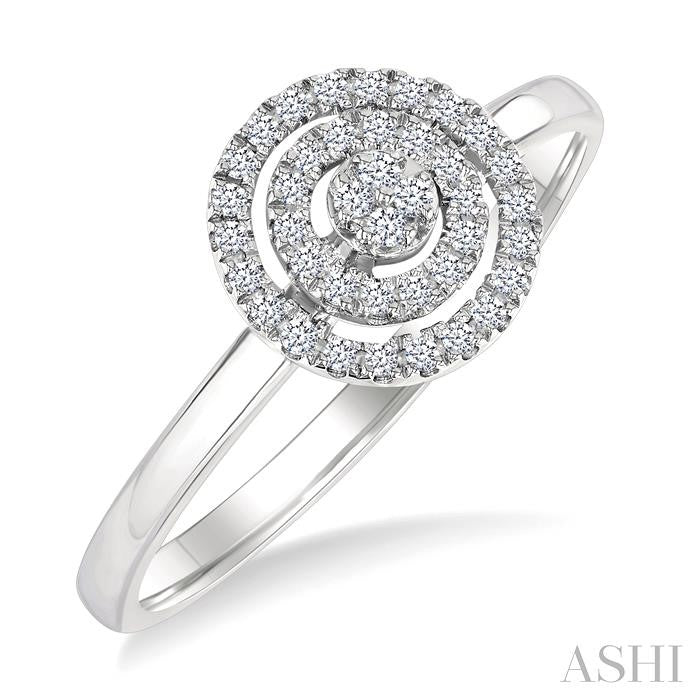 ASHI Round Shape Petite Halo Diamond Fashion Ring 389L8PPTSWG-RD