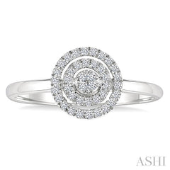 ASHI Round Shape Petite Halo Diamond Fashion Ring 389L8PPTSWG-RD