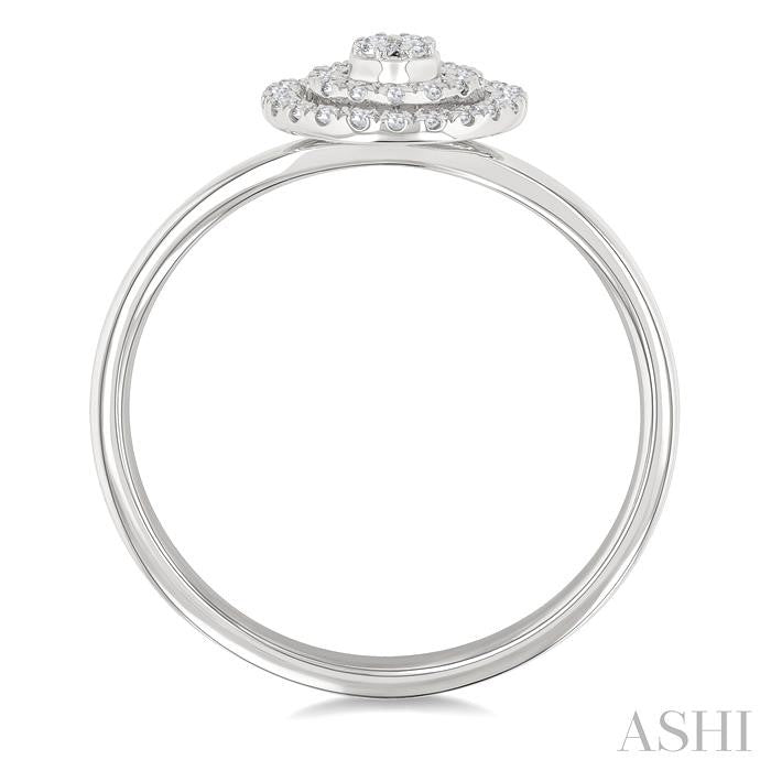 ASHI Round Shape Petite Halo Diamond Fashion Ring 389L8PPTSWG-RD