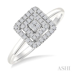 ASHI Princess Shape Petite Halo Diamond Fashion Ring 389L8PPTSWG-SQ