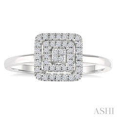 ASHI Princess Shape Petite Halo Diamond Fashion Ring 389L8PPTSWG-SQ