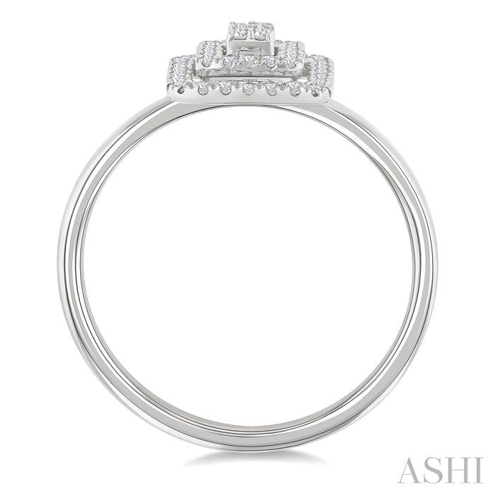 ASHI Princess Shape Petite Halo Diamond Fashion Ring 389L8PPTSWG-SQ