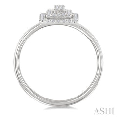 ASHI Princess Shape Petite Halo Diamond Fashion Ring 389L8PPTSWG-SQ