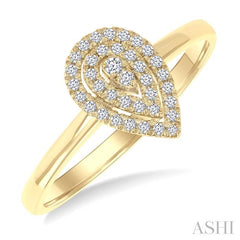 ASHI Pear Shape Petite Halo Diamond Fashion Ring 389L8PPTSYG-PR