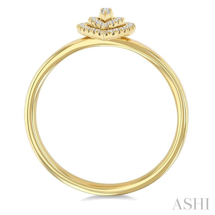 ASHI Pear Shape Petite Halo Diamond Fashion Ring 389L8PPTSYG-PR