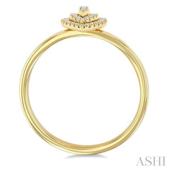 ASHI Pear Shape Petite Halo Diamond Fashion Ring 389L8PPTSYG-PR