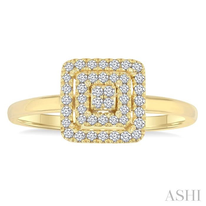 ASHI Princess Shape Petite Halo Diamond Fashion Ring 389L8PPTSYG-SQ