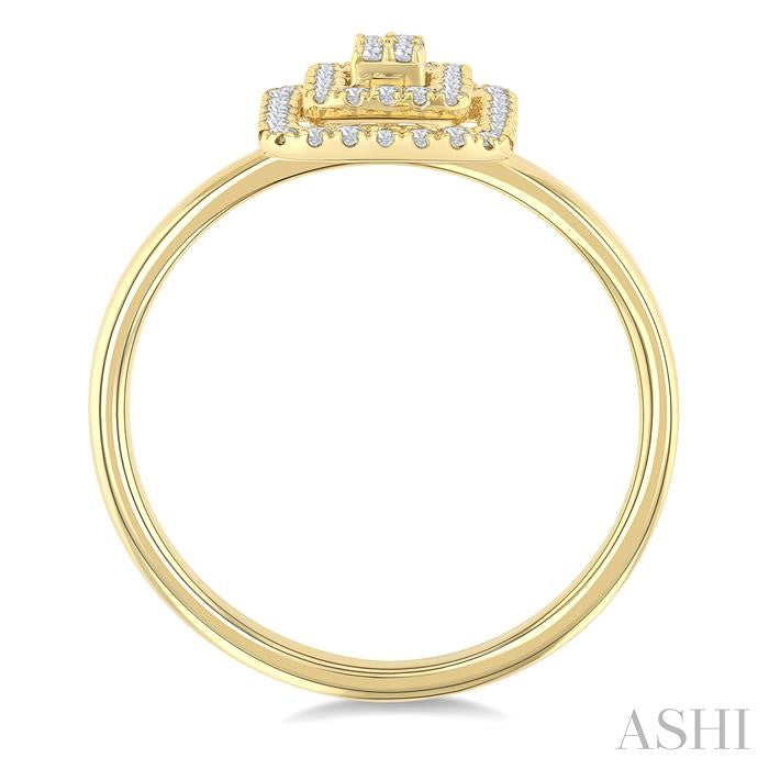 ASHI Princess Shape Petite Halo Diamond Fashion Ring 389L8PPTSYG-SQ
