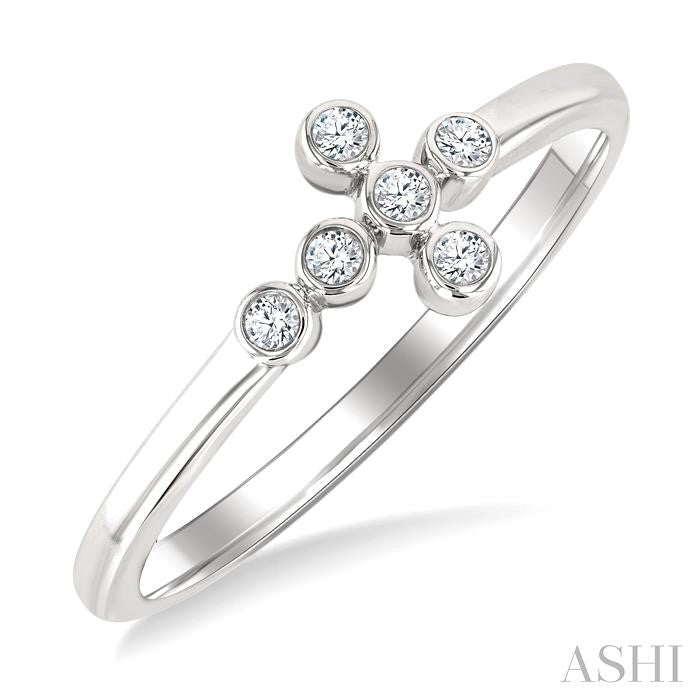 ASHI Bezel Cross Petite Diamond Fashion Ring 389M9PPTSWG