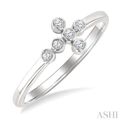 ASHI Bezel Cross Petite Diamond Fashion Ring 389M9PPTSWG