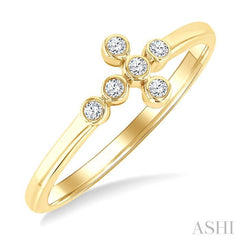 ASHI Bezel Cross Petite Diamond Fashion Ring 389M9PPTSYG