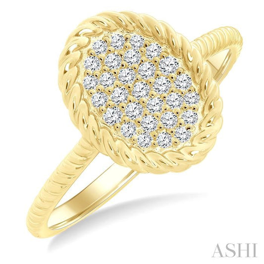 ASHI Pave-Set Oval Shape Rope Diamond Fashion Ring 389P7PPTGYG-OV