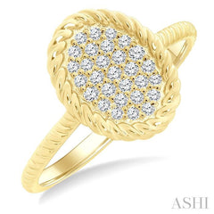 ASHI Pave-Set Oval Shape Rope Diamond Fashion Ring 389P7PPTGYG-OV