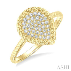 ASHI Pave-Set Pear Shape Rope Diamond Fashion Ring 389P7PPTGYG-PR