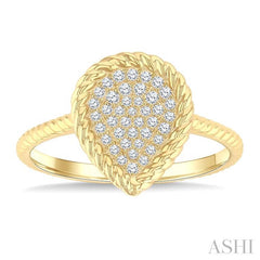 ASHI Pave-Set Pear Shape Rope Diamond Fashion Ring 389P7PPTGYG-PR
