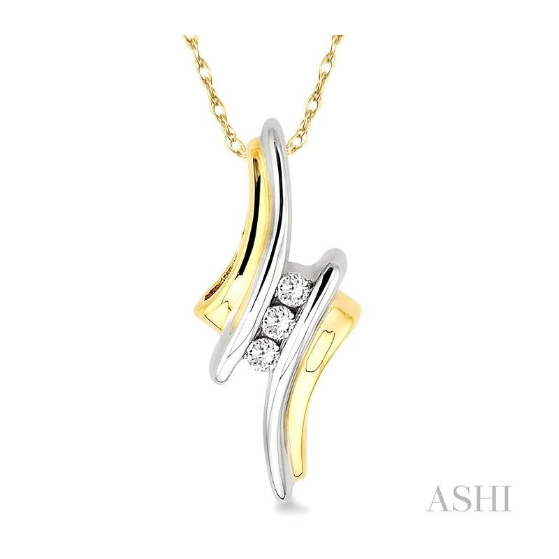 ASHI 3 Stone Diamond Pendant 63298PPFXPDYG