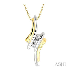 ASHI 3 Stone Diamond Pendant 63298PPFXPDYG