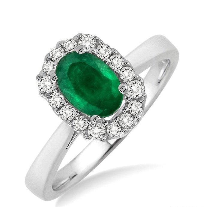 Parkplace Jewelers Oval Shape Gemstone & Halo Diamond Ring 42628PPFNEMWG