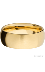 8 mm wide Domed 14K Yellow Gold band.