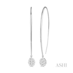 ASHI Oval Shape Lovebright Essential Diamond Earrings 916A3PPFVERWG