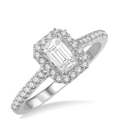 Parkplace Jewelers Emerald Shape Halo Diamond Engagement Ring 244G4PPFHWG-LE